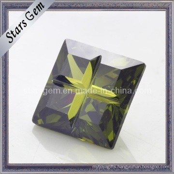 Noble Quality Dark Olive Special Cut Cubic Zirconia